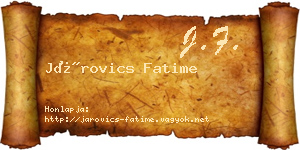 Járovics Fatime névjegykártya
